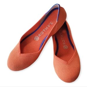 Rothys Persimmon Marina Striped Heel Round Toe Ballet Flats size 8